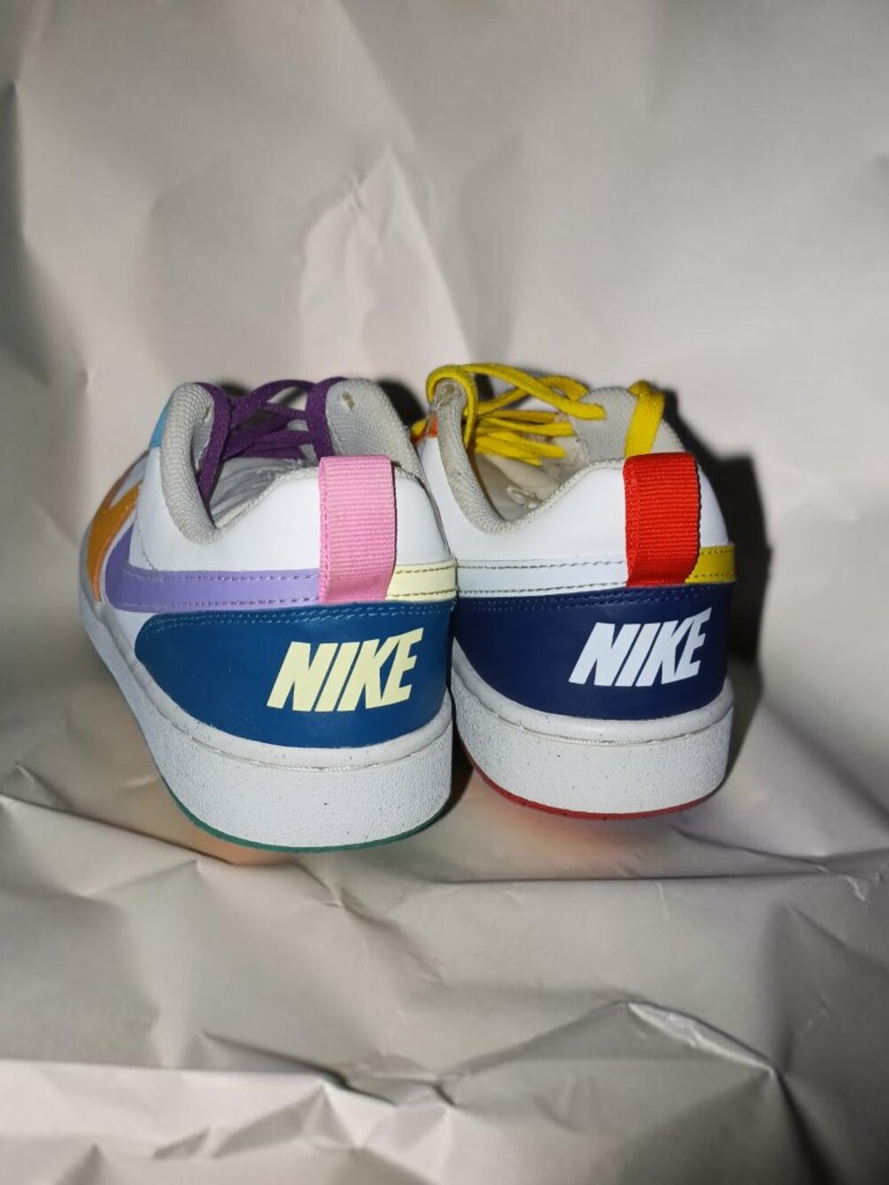 Nike Court Borough Low 2 SE Rainbow Multi Color Sneakers 6Y Women's 7.5 - Picture 4 of 6